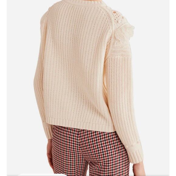 Boden Wool Blend Fringed Oversized Sweater Size Medium New With Tags K0725 Cream - Picture 2 of 11